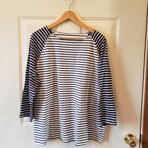 Navy and White Striped Top